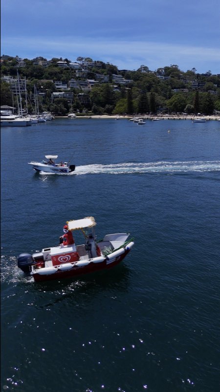 Ice cream boat service on the harbour